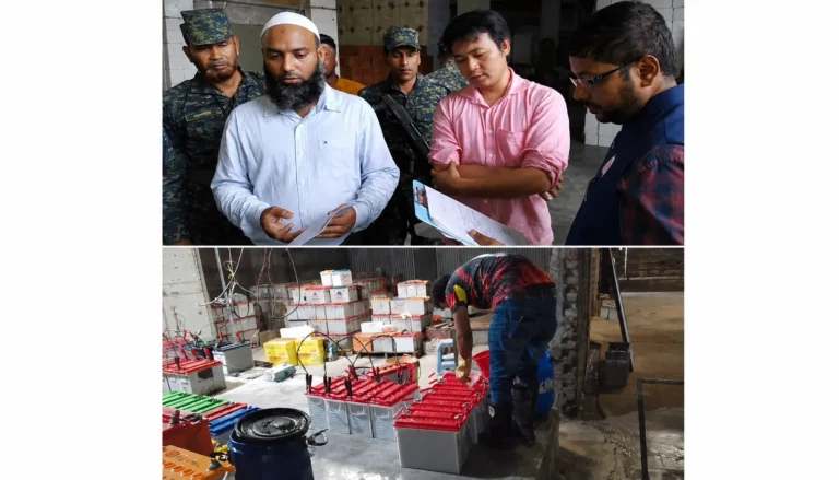 কাশিমপুরে অবৈধভাবে ব্যাটারী তৈরির দায়ে চীনাদের ২ লাখ টাকা জরিমানা